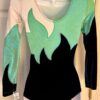GK LgSLV ADULT SMALL WHITE GREEN FOIL NAVY VELVET GYMNASTICS DANCE LEOTARD SZ S - Image 4