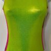 GK LEMONLIME MYSTIQUE ADULT X-SMALL ZOO PRINT FOIL GYMNASTICS DANCE LEOTARD AXS