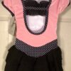 GK ICE SKATE GIRLS SMALL CAP SLEEVE PINK VELVET BLACK POLKA DOT RUFFLE DRESS CS - Image 2