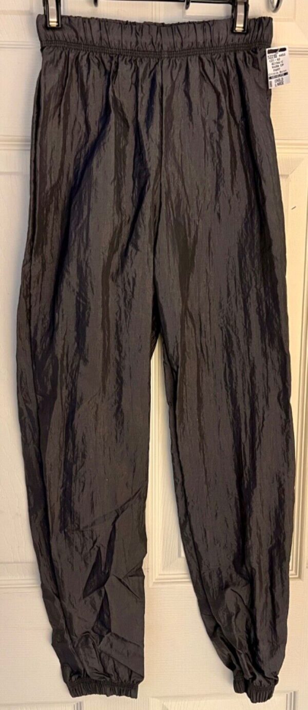 GK WARM UP UNISEX CHILD LARGE GRAY CRINKLE NYLON GYMNASTICS CHEER PANTS Sz CL - Image 5