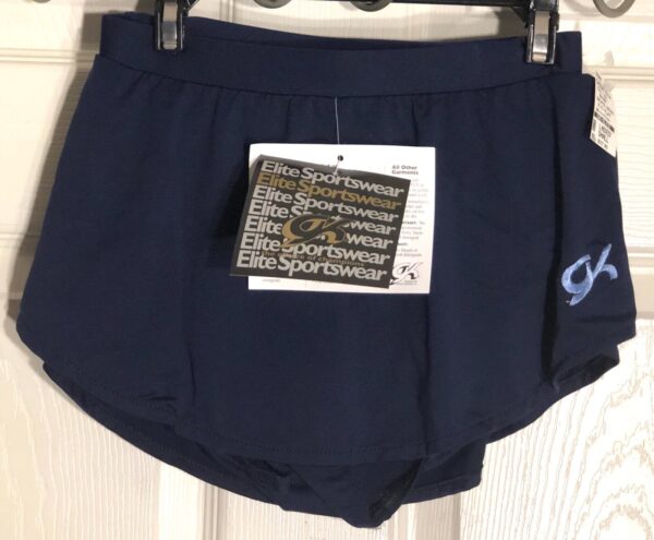 GK ELITE ICE SKATE ADULT SMALL NAVY MICROFIBER FLAT PULL-ON SKIRT Sz AS NWT!