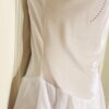 GK FIGURE SKATE ADULT SMALL WHITE VELVET FAUX WRAP ASYM JA PINK TRIM DRESS AS - Image 4
