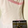GK FIGURE SKATE ADULT SMALL WHITE VELVET FAUX WRAP ASYM JA PINK TRIM DRESS AS - Image 6