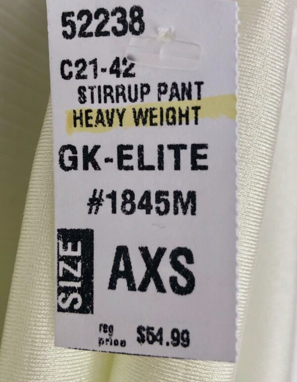 GK MENS X-SMALL HVYWT GYMNASTICS COMPETITION  N/S WHITE STIRRUP PANTS AXS NWT! - Image 6