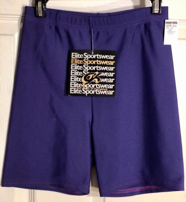 GK WORKOUT SHORTS LADIES X-SMALL PURPLE NYLON/SPANDEX DANCE CHEER GYMNASTICS XS