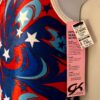 GK "LIQUID AMERICA" VELVET CHILD X-SMALL STARS GYMNASTICS DANCE TANK LEOTARD XS - Image 4