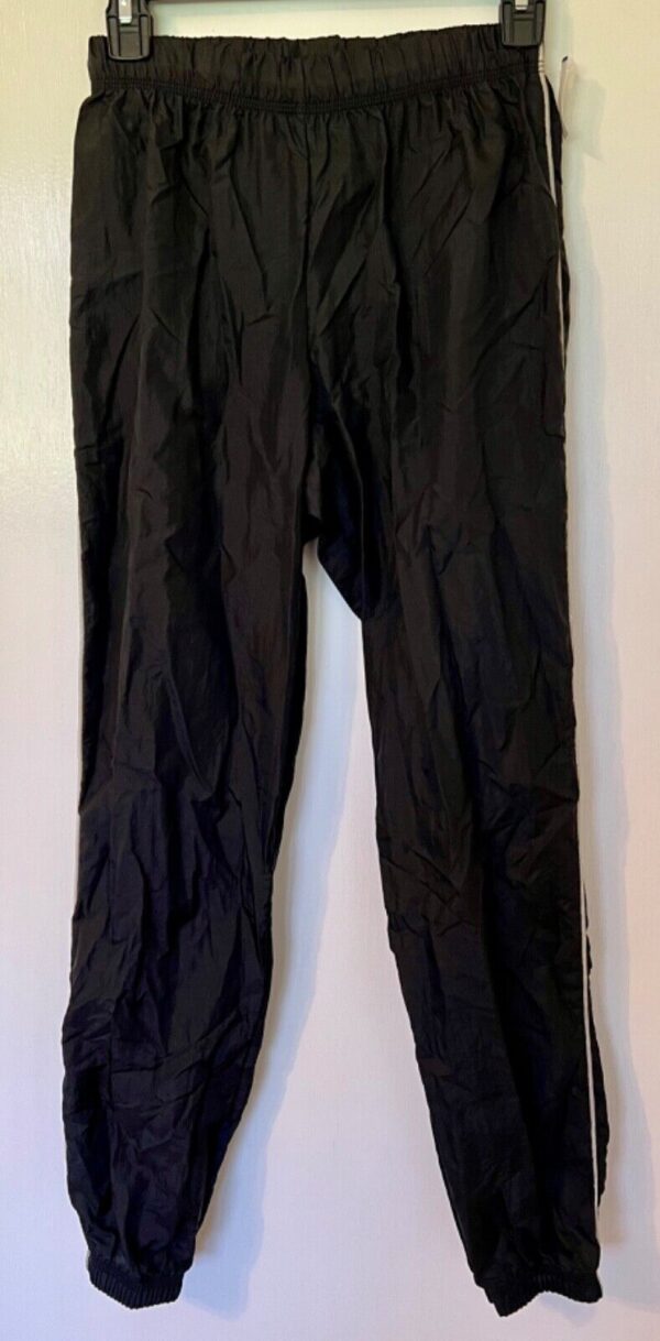 GK WARM UP ADULT X-SMALL BLACK CRINKLE SUPPLEX NYLON GYM CHEER ATHLETIC PANTS XS - Image 2