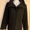 COLE HAAN WOMENS SIZE 10 BLACK WOOL CASHMERE JACKET STYLSH COLLAR HIDDEN BUTTONS