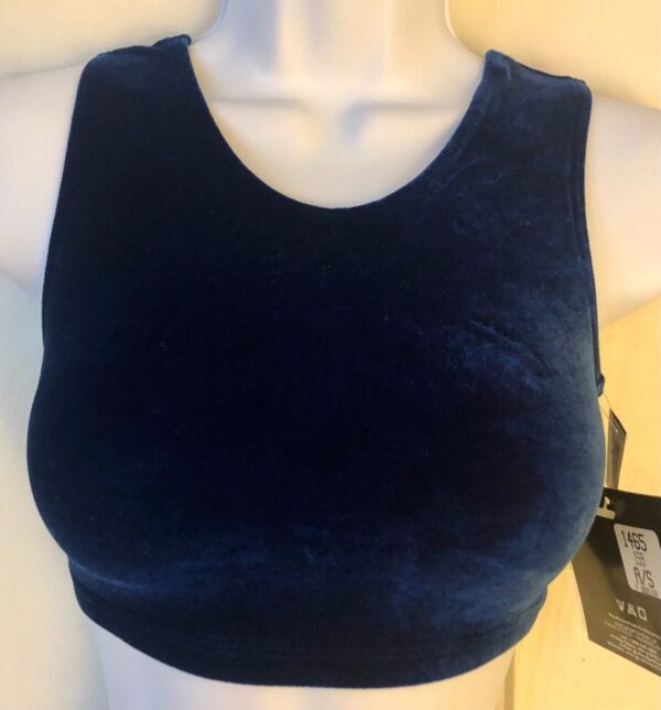 GK ELITE JAZZ DANCE CHEER ADULT SMALL ROYAL VELVET TANK CROP TOP Sz AS NWT!