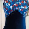 GK GYMSTAR FOIL ADULT SMALL SAPPHIRE VELVET CRYSTALS GYMNASTS TANK LEOTARD Sz AS