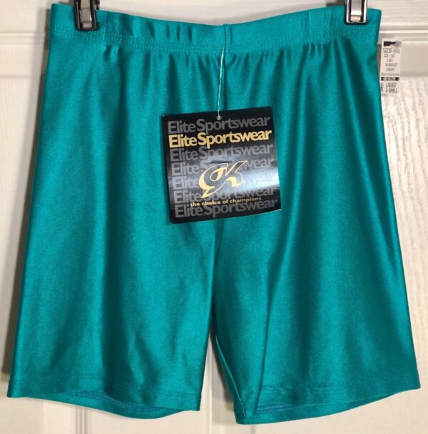 GK GREEN WORKOUT SHORTS LADIES X-SMALL NYLON/SPANDEX DANCE CHEER GYMNASTICS AXS