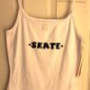 GK CAMISOLE PJ TOP ADULT MEDIUM NAVY SKATE GRAPHIC WHITE COTTON TRIM SZ M NWT! - Image 2