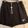 GK BLACK TASLAN UNISEX CHILD LARGE NYLON GYMNAST RUNNING SHORTS  Sz CL NWT!