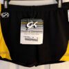 GK CHEER ADULT LARGE MICRO MINI BLACK NYLON/SPAN YELLOW MESH GYM DANCE SHORTS AL