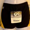 GK CHEER ADULT LARGE MICRO MINI BLACK NYLON/SPAN YELLOW MESH GYM DANCE SHORTS AL - Image 2