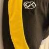 GK CHEER ADULT LARGE MICRO MINI BLACK NYLON/SPAN YELLOW MESH GYM DANCE SHORTS AL - Image 4