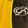 GK CHEER ADULT LARGE MICRO MINI BLACK NYLON/SPAN YELLOW MESH GYM DANCE SHORTS AL - Image 5