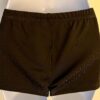 GK CHEER ADULT LARGE MICRO MINI BLACK NYLON/SPAN YELLOW MESH GYM DANCE SHORTS AL - Image 7