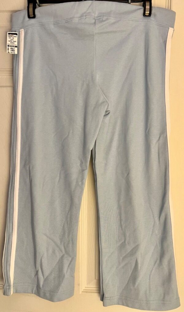 GK 'DANCE' GRAPHIC LADIES LARGE LIGHT BLUE COT/SPANDEX DANCE CAPRI PANTS Sz AL - Image 4