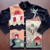 Beilisha Fashion "VILLAGE" Embroidery  Ladies Large Long Sleeve Cardigan Sweater - Image 9