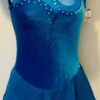 GK SLVLS TURQUOISE VELVET LADIES X-SMALL ICE FIG SKATE MESH YOKE JA DRESS Sz AXS