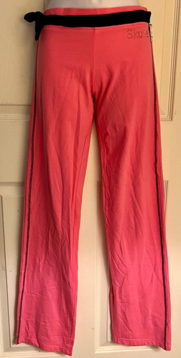 GK STREETWEAR ADULT MEDIUM PINK 2-LAYER WAIST BLACK TRIM TIE CASUAL PANTS Sz M