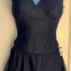 GK SKATE 2 PC SET ADULT SMALL SPARKLY DENIM CAMI CROP TOP/PULL-ON SKIRT AS NWT!