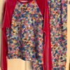 GK ICE SKATE 2-PC ADULT SMALL LgS PINK VELVET FLORAL PRINT TOP/CAPRI SET AS NWT!