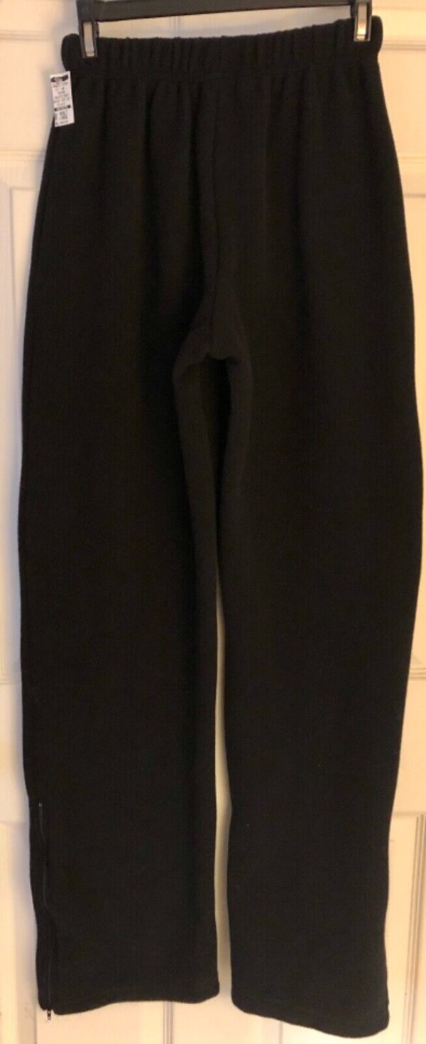 GK FLEECE PULL-ON ADULT LARGE BLACK BOOT-CUT WARM-UP SKATE GYM PANTS Sz AL NWT! - Image 2