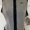 GK GRAY VEST ADULT SMALL POLYESTER FLEECE VELVET TRIM FRONT ZIP SKATE GYM Sz S