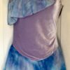 GK LAVENDER VELVET CAMI ICE FIGURE SKATE ADULT SMALL ASYM TIE-DYE CHIF DRESS AS