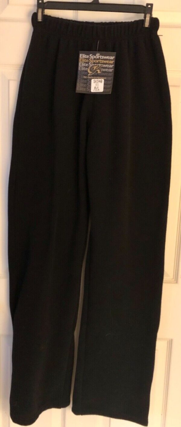 GK FLEECE PULL-ON ADULT LARGE BLACK BOOT-CUT WARM-UP SKATE GYM PANTS Sz AL NWT! - Image 4