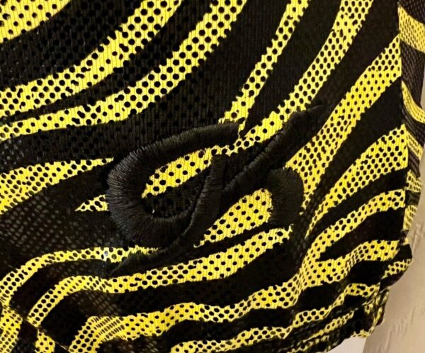 GK CHILD SMALL YELLOW ZEBRA FOIL PRINT BLACK NYLON GYMNASTS DANCE TANK LEOTARD S - Image 3