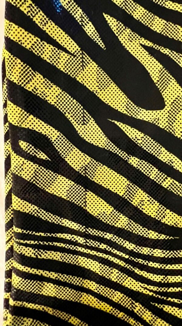 GK CHILD SMALL YELLOW ZEBRA FOIL PRINT BLACK NYLON GYMNASTS DANCE TANK LEOTARD S - Image 9