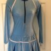 GK ICE FIGURE SKATE LgSLV ADULT SMALL Lt BLUE VELVET ZIP TURTLENECK DRESS Sz AS