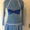 GK ICE FIGURE SKATE LgSLV ADULT SMALL Lt BLUE VELVET ZIP TURTLENECK DRESS Sz AS - Image 3
