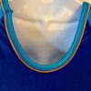GK FIGURE SKATE ADULT SMALL 3/4 SLV 2-TONE BLUE VELVET FOIL TRIM DRESS Ss AS - Image 9