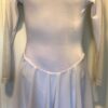GK WHITE VELVET CHILD LARGE GLITTERED MESH V-BACK ICE DANCE SKATE DRESS Sz CL