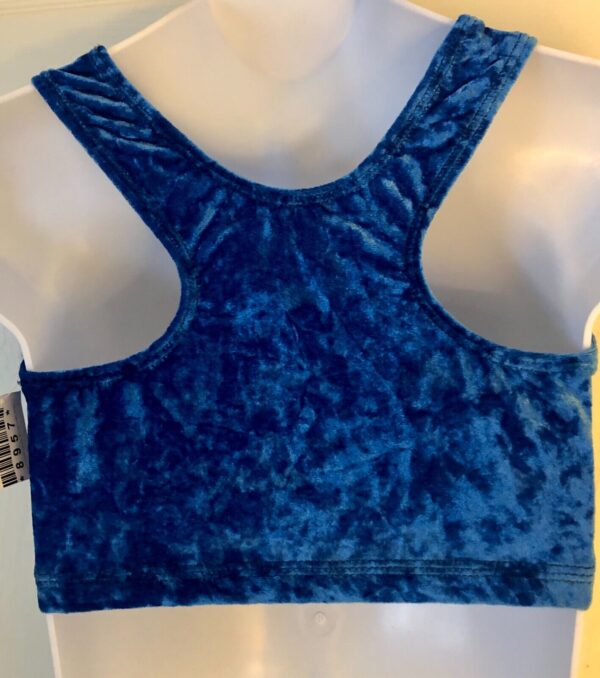 SHANNON MILLER GK GIRLS LARGE OCEAN CRUSH VELVT DANCE CHEER TANK CROP TOP Sz CL - Image 6