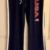 GK  USA GRAPHIC LADIES MEDIUM NAVY 100% COTTON ATHLETIC GYMNASTIC CHEER PANTS AM - Image 2