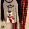 Women's Mama Bear Holiday 2-Piece Pajama Set Size MEDIUM w/Red Plaid Bottoms - Image 5