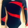 GK LgSLV LADIES SMALL ROYAL VELVET RED FOIL RIBBON GYMNAST DANCE LEOTARD Sz AS