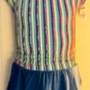 GK ICE SKATE GIRLS LARGE CAP SLV RUFFLED CROP TOP Lt BLUE VELVET SKIRT SET CL