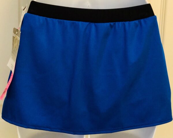 GK ELITE CHEER SKIRT ADULT SMALL V-WAIST CRYSTAL STAR ROYAL BLACK DRYTECH AS NWT - Image 2