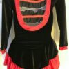 GK ICE SKATE Lg SLV GIRL X-SMALL BLACK VELVET POLKA DOT TRIM RUFFLE DRESS Sz CXS - Image 6