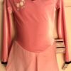 GK FIGURE SKATE GIRLS SMALL LgSLV PINK VELVET POODLE APPLIQUÃ‰ SKATE DRESS CS NWT