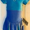 GK ELITE ICE FIGURE SKATE GIRLS SMALL SSLV GREEN BLUE VELVET JA DRESS Sz CS NWT!