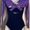 GK LgSLV ADULT X-SMALL CONCORD VELVET PURPLE FOIL GYMNASTIC DANCE LEOTARD AXS - Image 5