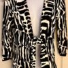 CHRISTOPHER & BANKS WOMENS SMALL BLACK & WHITE ZEBRA TIE SWEATER100% COTTON Sz S