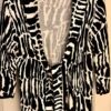 CHRISTOPHER & BANKS WOMENS SMALL BLACK & WHITE ZEBRA TIE SWEATER100% COTTON Sz S - Image 4